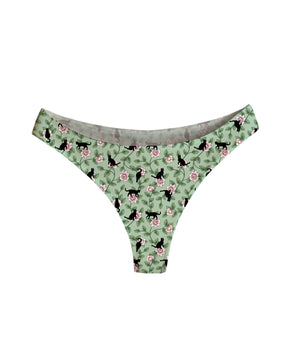 Floral Felines Mid-Rise Modal Thong